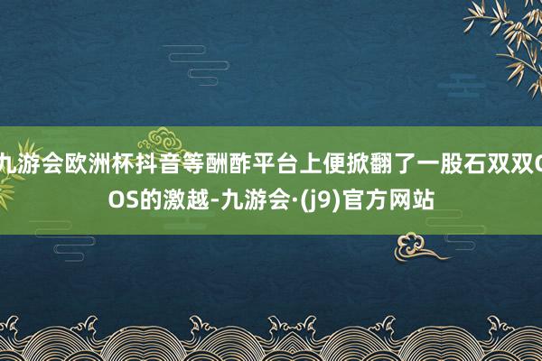 九游会欧洲杯抖音等酬酢平台上便掀翻了一股石双双COS的激越-九游会·(j9)官方网站