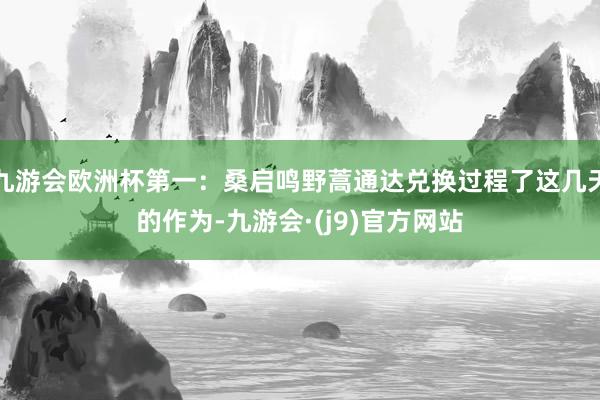 九游会欧洲杯第一：桑启鸣野蒿通达兑换过程了这几天的作为-九游会·(j9)官方网站