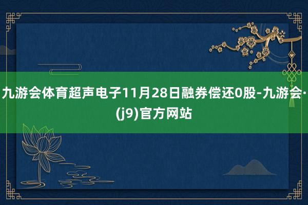 九游会体育超声电子11月28日融券偿还0股-九游会·(j9)官方网站