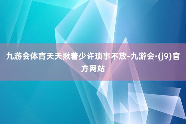 九游会体育天天揪着少许琐事不放-九游会·(j9)官方网站